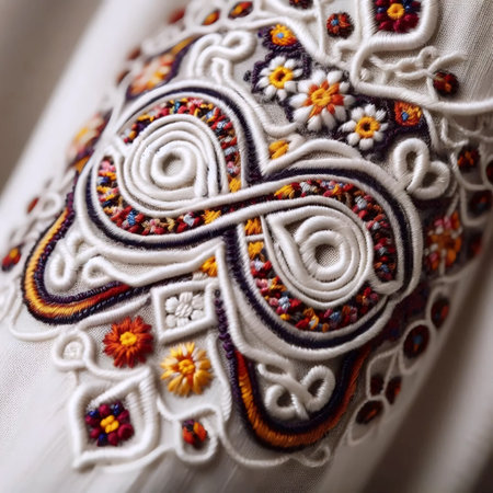 Vyshyvanka sleeve detail, Ai generated image