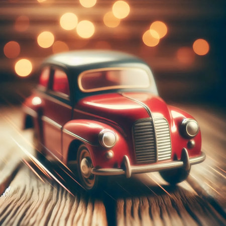 A wind-up vintage toy car, Ai generated imageの写真素材