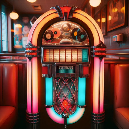 A retro jukebox from the 1950s, Ai generated imageの写真素材