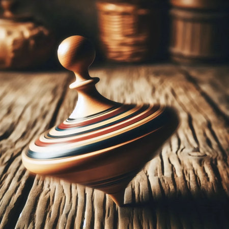 A vintage spinning top, Ai generated imageの写真素材