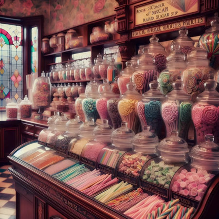A vintage confectionery display, Ai generated imageの写真素材