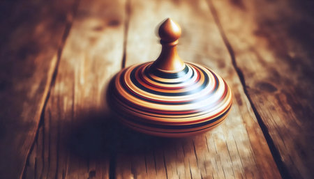 A vintage spinning top, Ai generated imageの写真素材