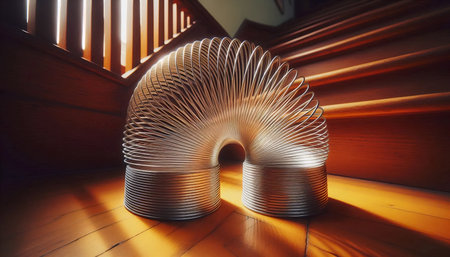 A retro Slinky toy, Ai generated imageの写真素材