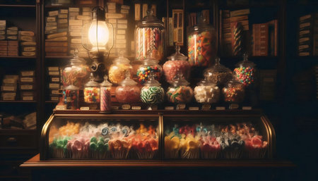 A vintage confectionery display, Ai generated imageの写真素材