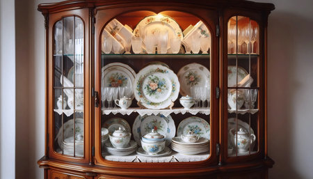 Antique China Cabinet, Ai generated image