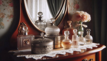 Old-Fashioned Dressing Table, Ai generated imageの写真素材