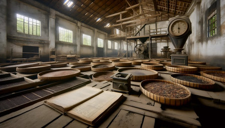 Ruined Tea Plantation Tools, Ai generated imageの写真素材
