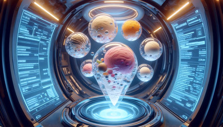 Futuristic ice-cream, Ai generated imageの写真素材