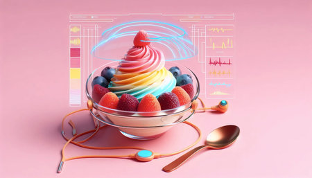 Futuristic ice-cream, Ai generated imageの写真素材