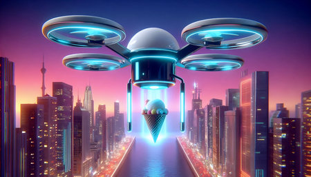 Futuristic ice-cream, Ai generated image
