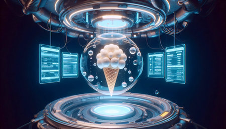 Futuristic ice-cream, Ai generated imageの写真素材