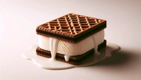 Vintage retro ice-cream, Ai generated imageの写真素材