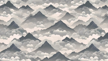 Japanese repeating pattern wallpaper design, Ai generated imageの写真素材