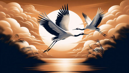 Japanese repeating pattern wallpaper design, Ai generated imageの写真素材