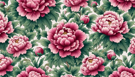 Japanese repeating pattern wallpaper design, Ai generated imageの写真素材