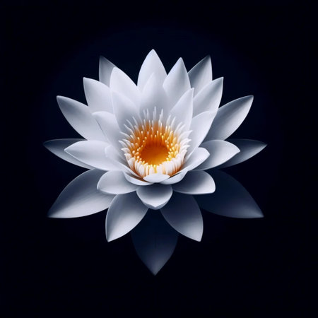 A sacred lotus flower, Hindu religion. An ancient symbol of awareness and enlightenment, Ai generated imageの写真素材
