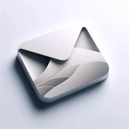 A futuristic neumorphic mail envelope icon, Ai generated image