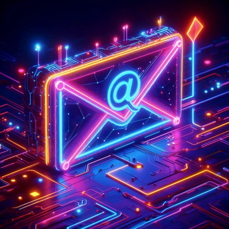 A futuristic neumorphic mail envelope icon, Ai generated image
