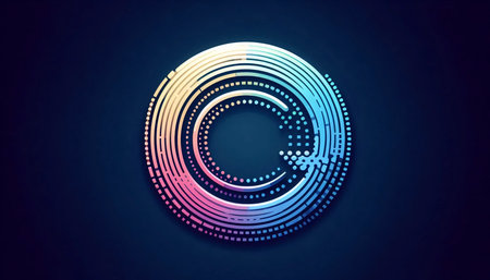 A gradient neumorphic refresh arrow, Ai generated image