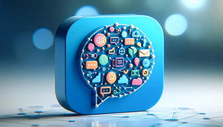 A neumorphic messenger icon, Ai generated image