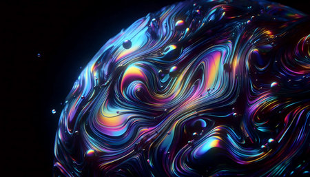 Abstract liquid glass wallpaper for smartphone, AI generated image