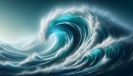 Abstract liquid glass wallpaper for smartphone, AI generated image