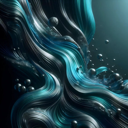 Abstract liquid glass wallpaper for smartphone, AI generated image
