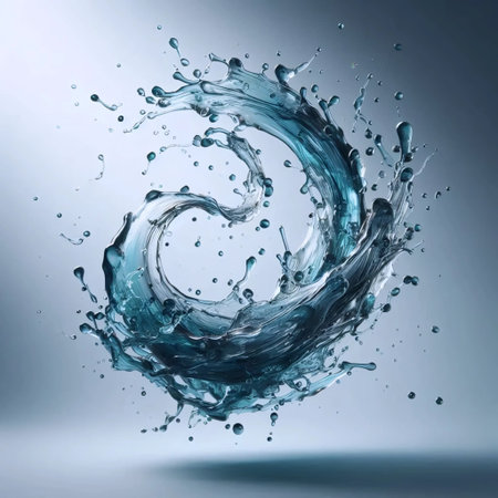 Abstract liquid glass wallpaper for smartphone, AI generated imageの写真素材