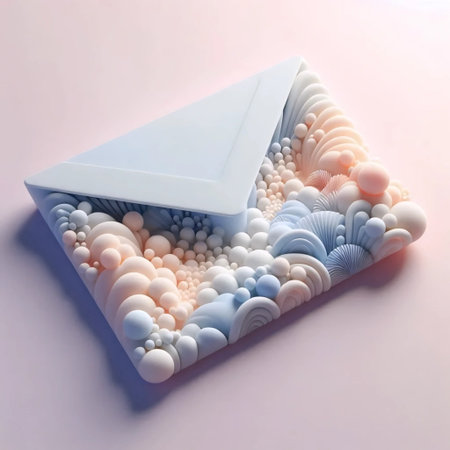 A futuristic neumorphic mail envelope icon, Ai generated image