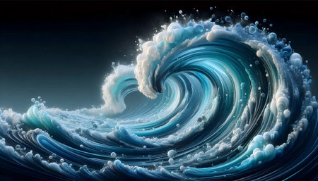 Abstract liquid glass wallpaper for smartphone, AI generated image