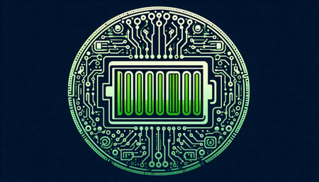 A neumorphic battery level indicator, Ai generated image