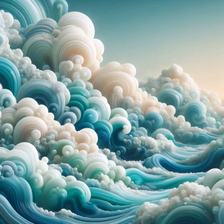 Abstract liquid glass wallpaper, AI generated image