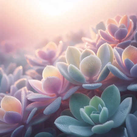 Vibrant succulents in close-up, showcasing natural beauty and unique patternsの写真素材
