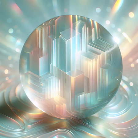 Abstract liquid glass wallpaper, AI generated image