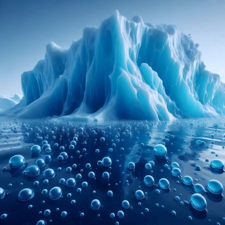 Abstract liquid glass wallpaper, AI generated imageの写真素材