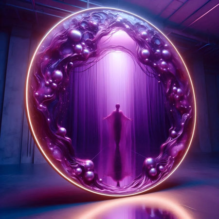 Abstract liquid glass wallpaper, AI generated imageの写真素材