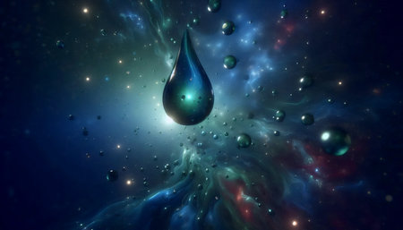 Abstract liquid glass wallpaper, AI generated image
