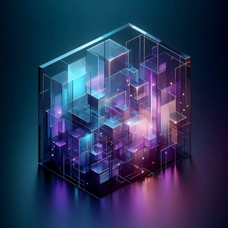 Abstract liquid glass wallpaper, AI generated image