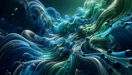 Abstract liquid glass wallpaper, AI generated image