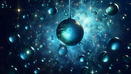 Abstract liquid glass wallpaper, AI generated image