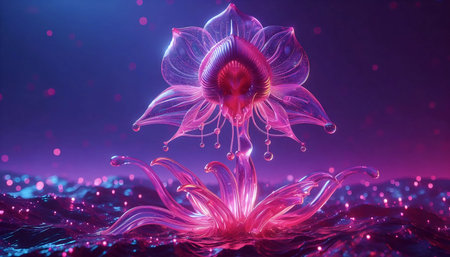 Abstract liquid glass wallpaper, AI generated image