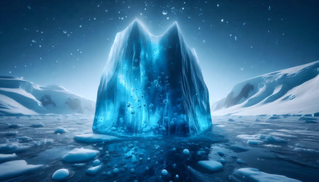 Abstract liquid glass wallpaper, AI generated imageの写真素材