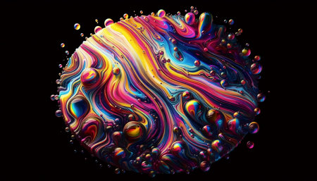 Abstract liquid glass wallpaper, AI generated image