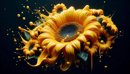 Abstract liquid glass wallpaper, AI generated imageの写真素材