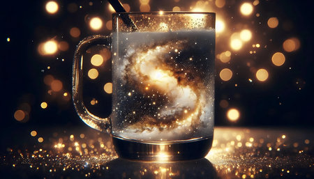 Abstract liquid glass wallpaper, AI generated image