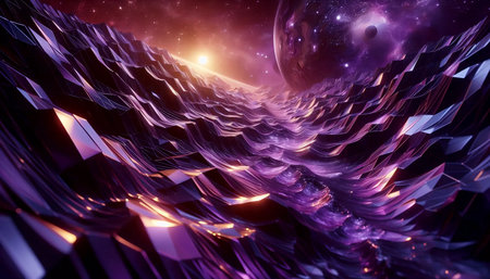 Abstract liquid glass wallpaper, AI generated imageの写真素材