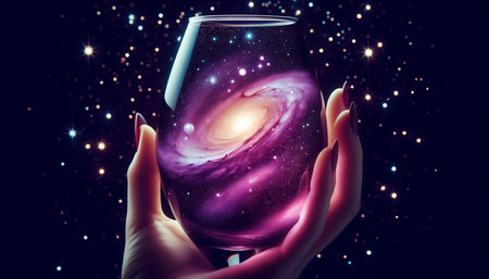 Abstract liquid glass wallpaper, AI generated imageの写真素材