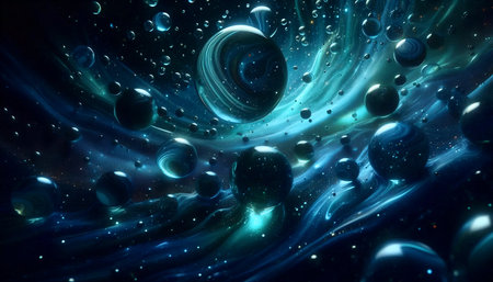 Abstract liquid glass wallpaper, AI generated image