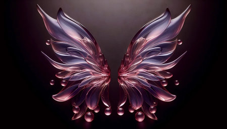 Abstract liquid glass wallpaper, AI generated imageの写真素材