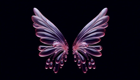 Abstract liquid glass wallpaper, AI generated imageの写真素材